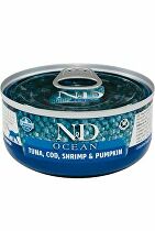 N&D CAT OCEAN Adult Tuniak a treska a krevety a tekvica 70g + Množstevná zľava 1+1 zadarmo