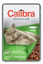 Kapsička pre mačky Calibra Premium Sterilizovaný losos 100g 5 + 1 ZADARMO