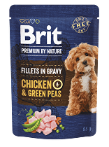 Brit Premium Dog Fillets Gravy Chicken&Green Peas 85g