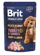 Brit Premium Dog Puppy Fillets Gravy Turkey&Carrots85g