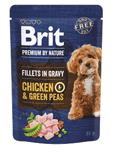 Brit Premium Dog Fillets Gravy Chicken&Green Peas 85g