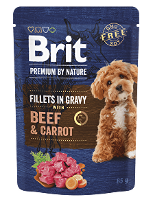 Brit Premium Dog Fillets Gravy Beef&Carrot 85g