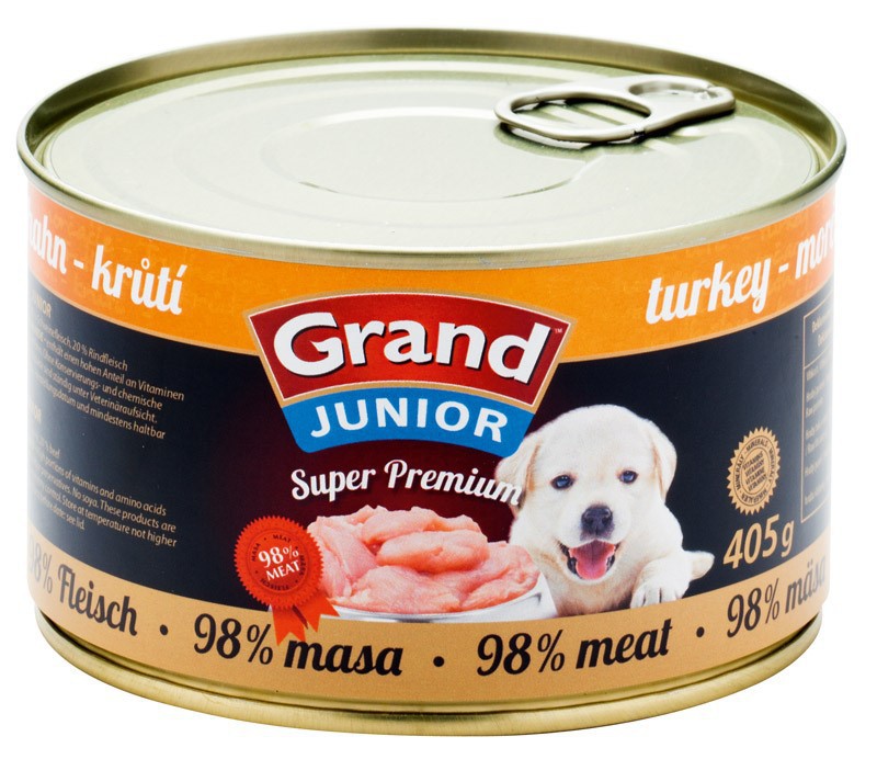 GRAND konz. Superpremium Junior pes morčacie 405g