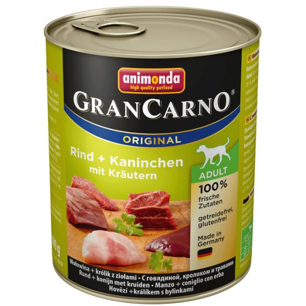 Animonda GRANCARNO cons. Dospelý králik/bylinky 800g