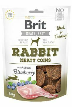 Brit Jerky Králičie mäsové mince 80g