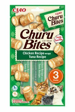 Churu Cat Bites Chicken Wraps & Tuna Purée 3x10g