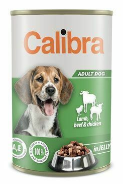 Calibra Dog konz.jahňacie+hovädzie+kurča v želé 1240g NEW