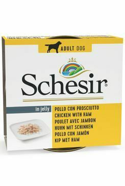 Schesir Dog Cons. Kuracie/šunka pre dospelých 150G