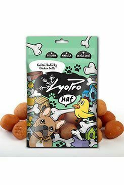 Lyopro woof woof. Sušené kuracie guľôčky 70g