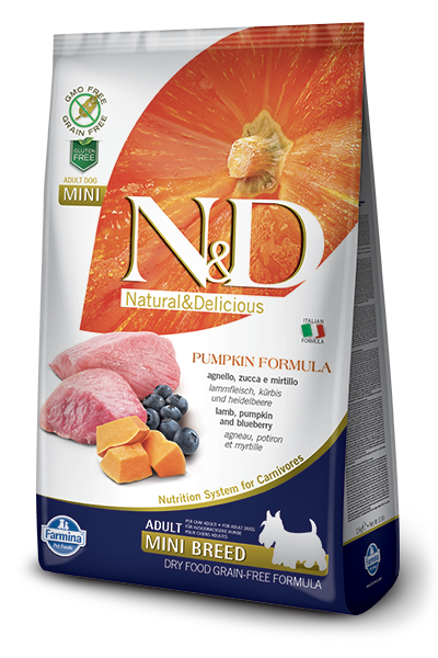 N&D Pumpkin DOG Adult Mini Lamb & Blueberry 2,5kg