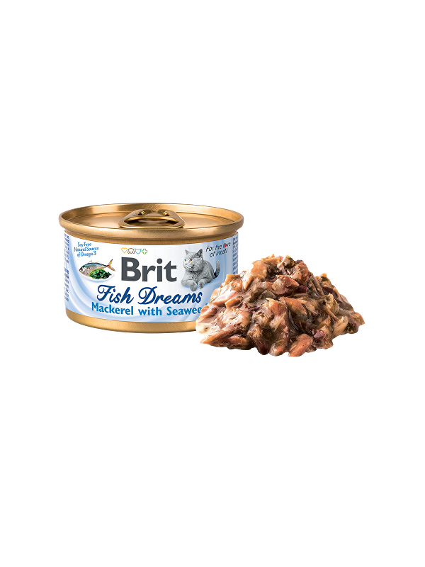 Brit Cat cons Brit Fish Dreams Makrela a morské riasy 80g