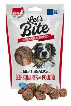 Brit Let's Bite Meat Snacks Hovädzie štvorce a hydina 80g