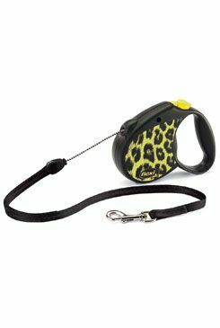 FLEXI Safari leopard S vodítko 5m/12kg žlté