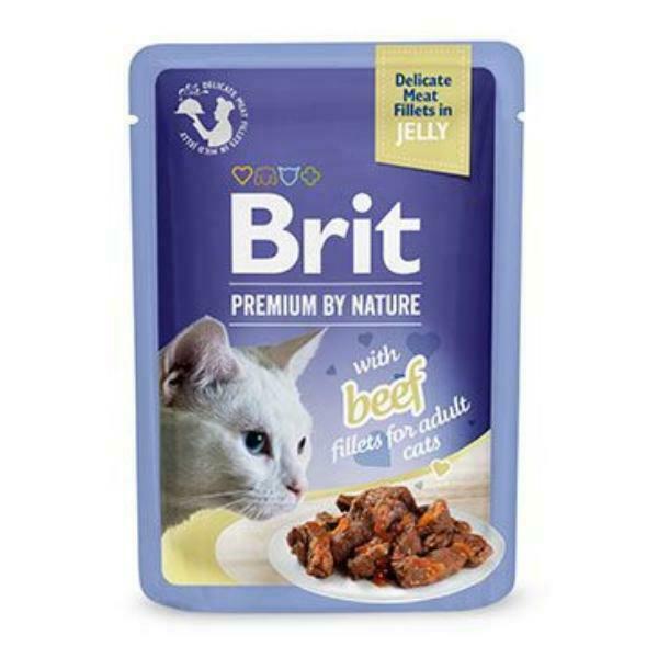 Brit Premium Cat D filé v želé s hovädzím mäsom 85g