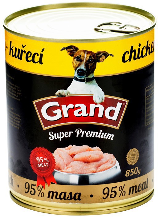 GRAND konz. Superpremium pes hydinový 850g