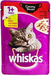 Whiskas kapsička Smetanová omáčka s hovädzím mäsom 85g