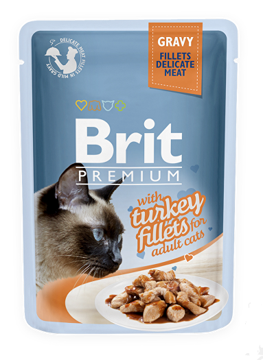 Brit Premium Cat D Fillets in Gravy With Turkey 85g