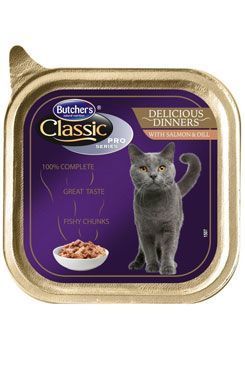 Butcher's Cat Pro Series Del.Dinner lososová vanička 85g