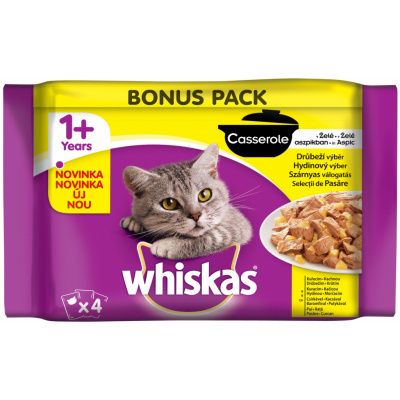 Whiskas kapsička Casserole hydinové menu 4x85g