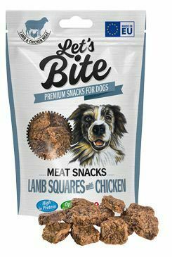 Brit Let's Bite Meat Snacks jahňacie štvorčeky a kuracie mäso 80g