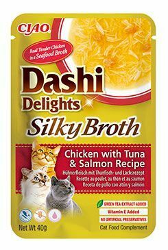 Churu Cat Dashi Delights hodvábny vývar Chick&Tun&Salm40g