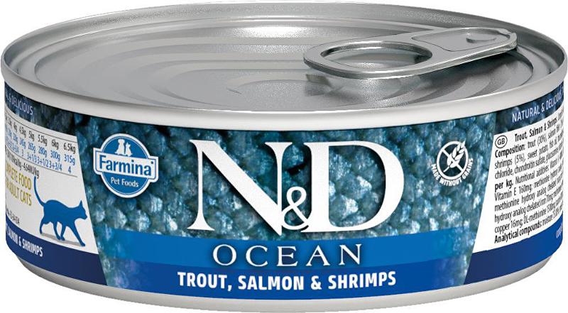 N&D CAT OCEAN Adult Trout & Salmon & Shrimps 80g