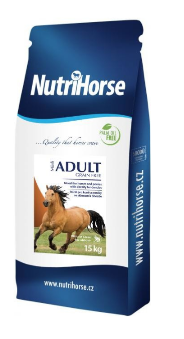 Nutri Horse Muesli Adult Grain Free pre kone 15kg NOVINKA