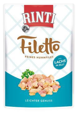 Rinti Dog kapsai Filetto kuracie mäso + losos v želé 100g