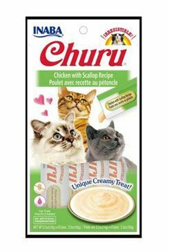 Churu Cat Kuracie mäso s mušľami 4x14g