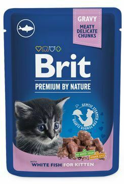 Brit Premium Cat vrecko White Fish for Kitten 100g