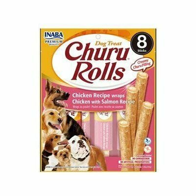 Churu Dog Rolls Kuracie mäso s lososom 8x12g