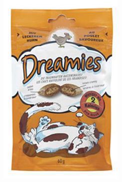 Dreamies pochúťka pre mačky s kuracím mäsom 60g