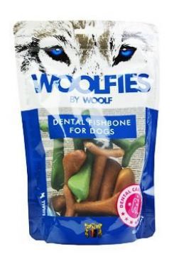 Pochúťka dentálna Woolfies Dental Fishbone S 200g