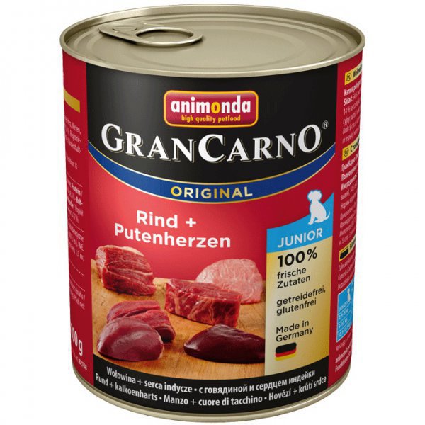 Animonda GRANCARNO cons. JUNIOR hovädzie/prsné srdce 800g