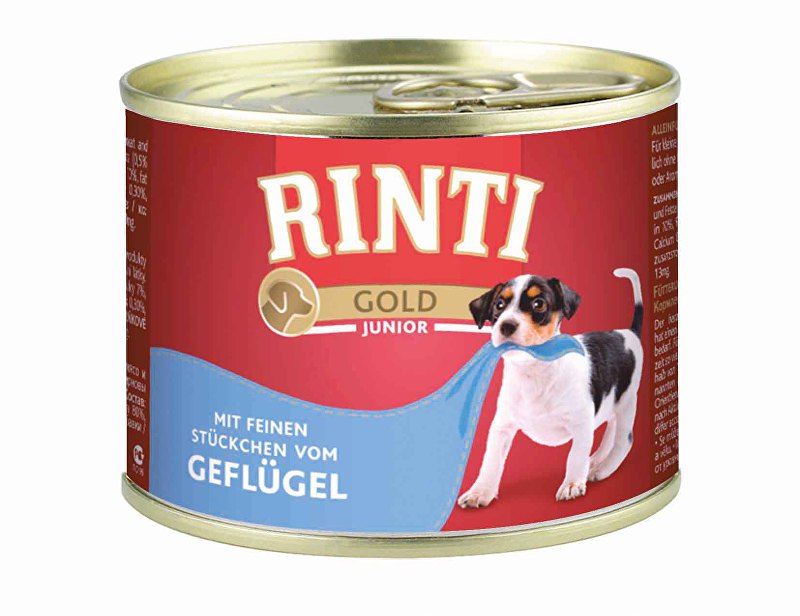 Rinti Dog Gold Junior hydinová konzerva 185g