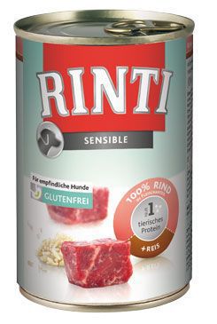 Rinti Dog konzerva Sensible beef+rice 400g