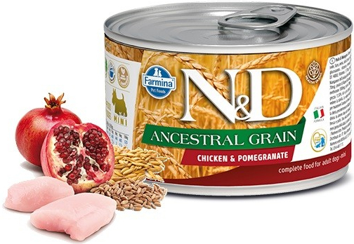 N&D DOG LOW GRAIN Adult Chicken &Pomegranate Mini 140g