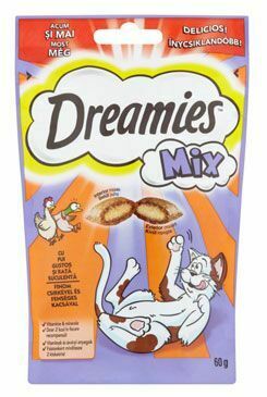 Dreamies pochúťka pre mačky s kuracím mäsom a kačicou 60g