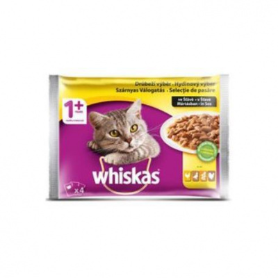 Whiskas vreckový výber hydiny v šťave 4x100g