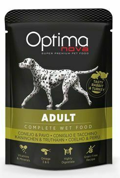 Optima Nova Dog Adult Králičie a morčacie kapsičky 300g