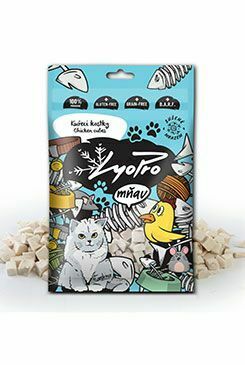 Lyopro mňau mrazom sušené kuracie kocky 50g