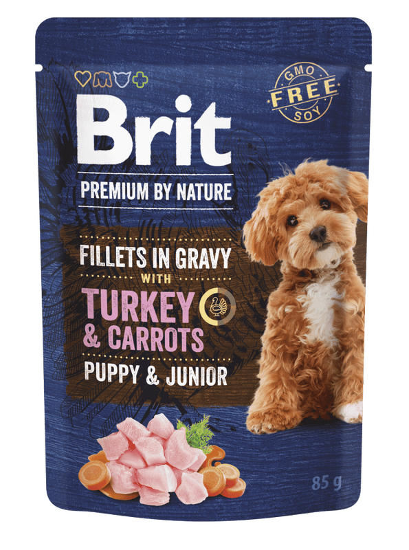 Brit Premium Dog Puppy Fillets Gravy Turkey&Carrots85g