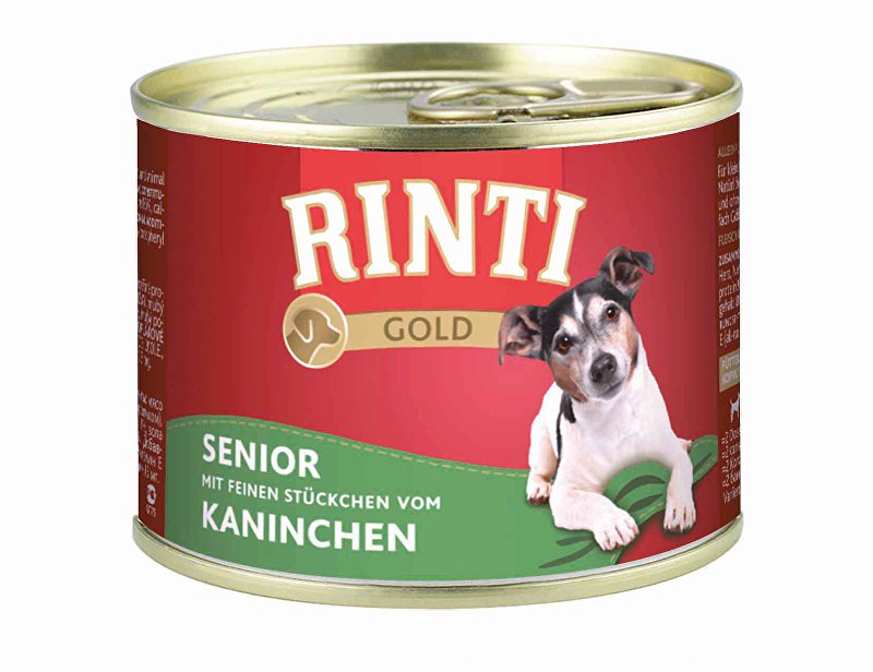 Rinti Dog Gold Senior králičia konzerva 185g