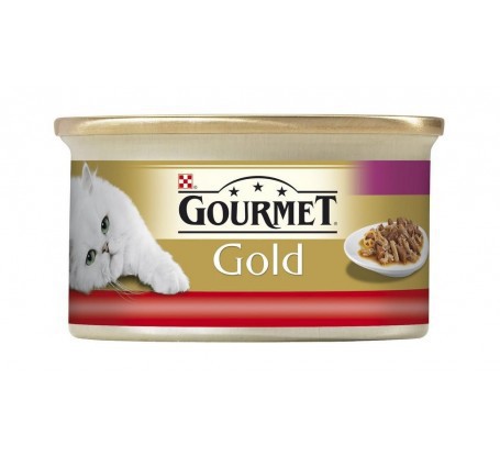 Gourmet Gold cons. jemná paštéta pre mačky s hovädzím mäsom 85g