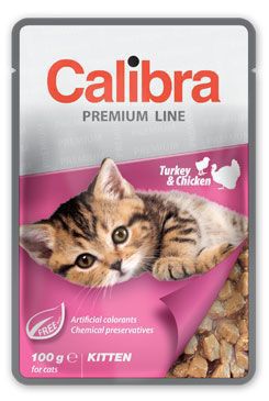 Calibra kapsička pre mačky Premium Kitten Turkey & Chicken100g