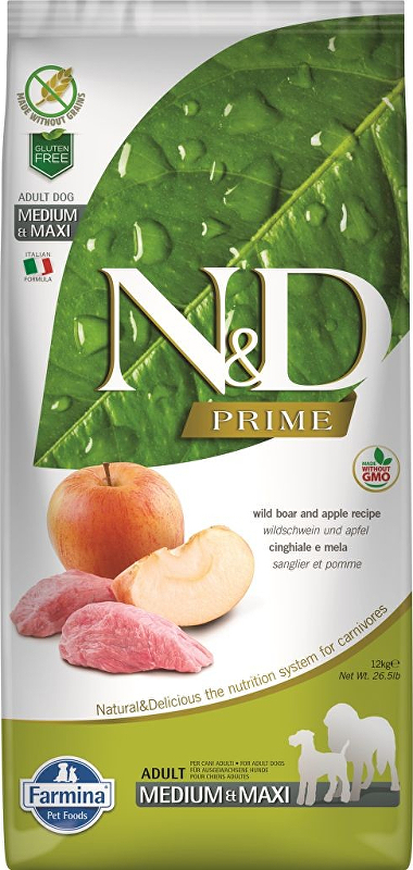 N&D PRIME DOG Adult M/L Boar & Apple 12kg