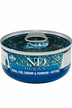 N&D CAT OCEAN Kitten Tuniak a treska a krevety a tekvica 70g