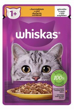 Kapsuly Whiskas. Kuracie jadierka v želé 85g