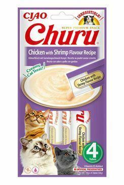 Churu Cat kuracie mäso s príchuťou kreviet 4x14g