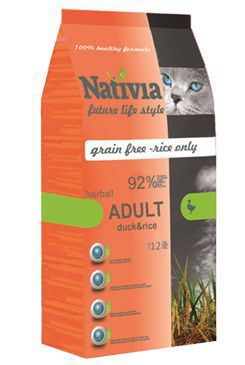 Nativia Cat Adult Duck&Rice Hairball 1,5kg